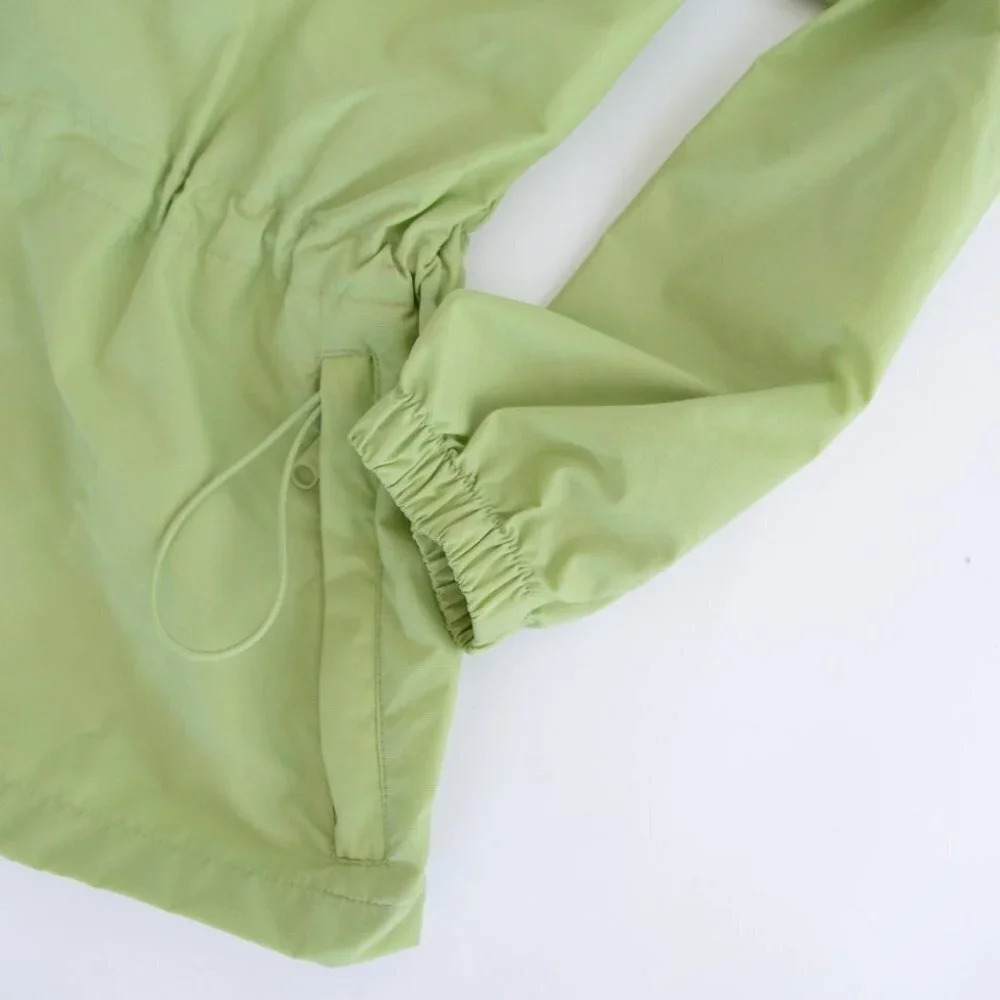 Vintage Northern Reflections Green Raincoat Zip up with Hood Drawstring Jacket S - Picture 15 of 16